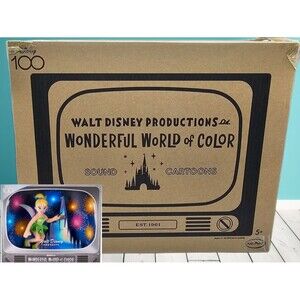 ​New Disney 100 Wonderful World of Color TV Box Tinker Bell Plush Just Play